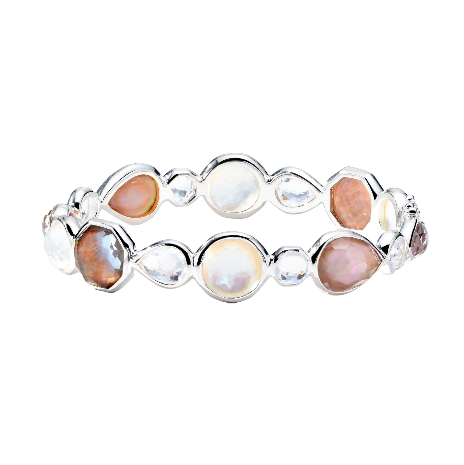 IPPOLITA Rock Candy All-Stone Hinged Bangle in Sabbia Gemstones